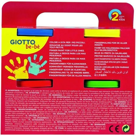 GIOTTO Pack de 4 Botes de Pintura a Dedos Be-bè de 150 g